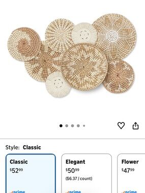 Handwoven Natural and Cream Wall Basket Set - Classic Home Accents